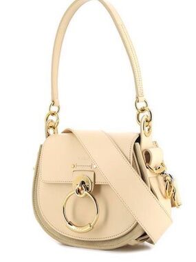 NWOT Small Chloé Tess Leather and Suede Shoulder Bag in Beige
